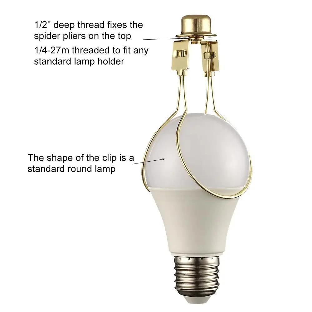 Durable Harp Includes Light Bulb Clip Supporting Iron Lamp Shade Cap Finial Top Holder Adapter Lamp Decoration