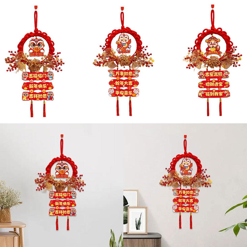 Chinese New Year Hanging Ornament Party Supplies Gift with Tassel Spring Festival Pendant for Holiday Office Bedroom Porch Wall