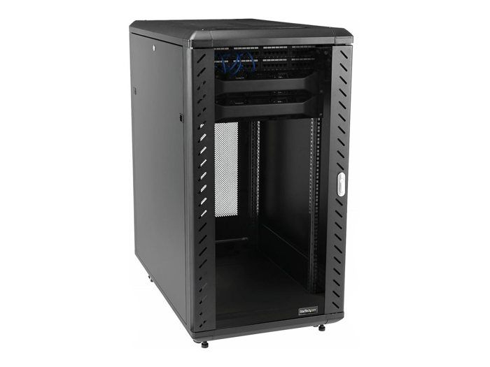 Startech 18u server rack cabinet - includes casters leveling feet noir noir Noir
