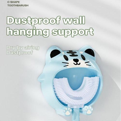 U-Shaped Kids Toothbrush, Baby Teething Toy Toothbrush, Kids Toothbrush with Soft Silica Gel Brush Head, Oral Cleaning Tool, 360× Oral Cleaning Design