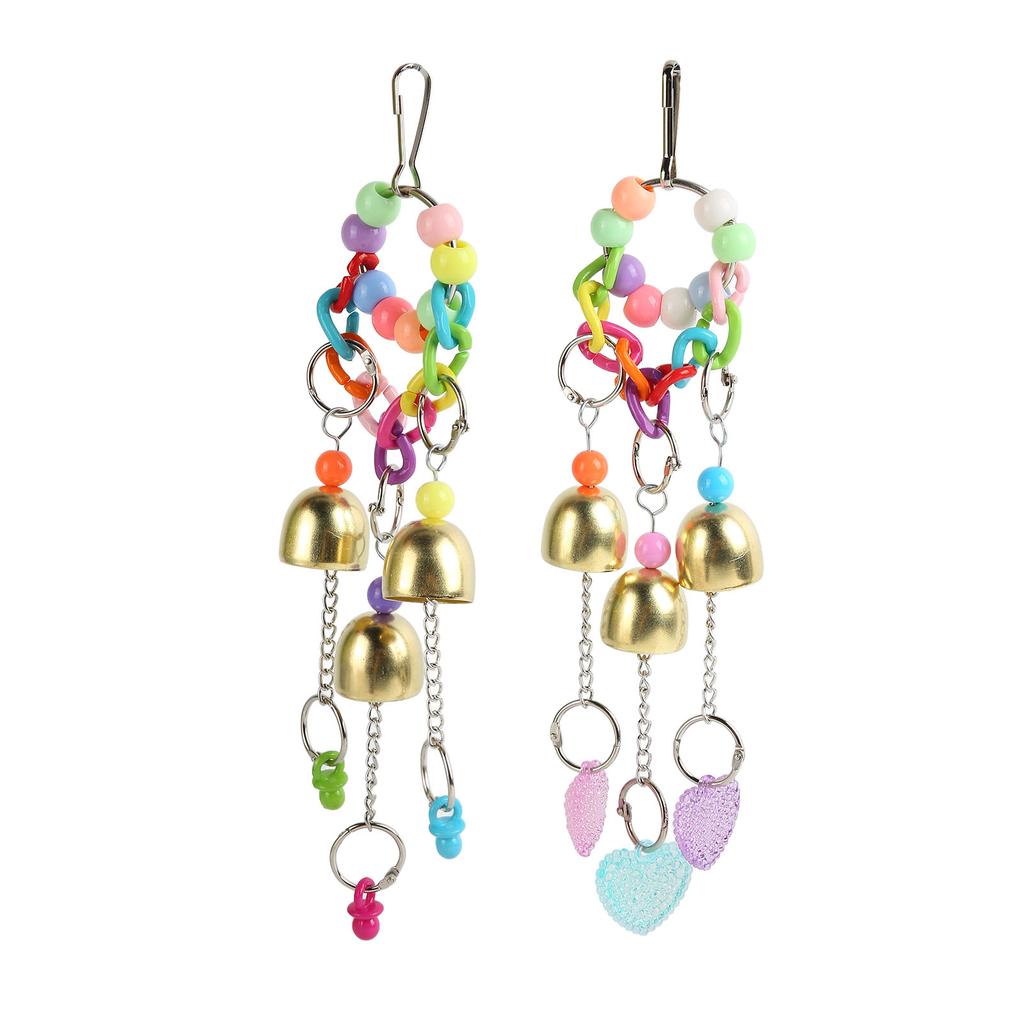 Vogelglocken Spielzeug Liebe Lustig Bissfestigkeit Liebesherz und Schnuller Hängendes Papagei Glockenspiel für