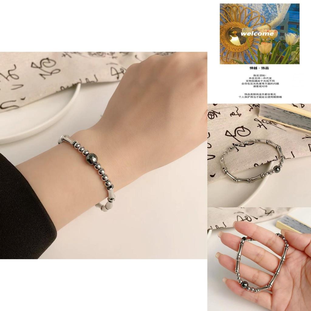 Stylish Unisex Titanium Steel Bracelet Sophisticated Bamboo Design