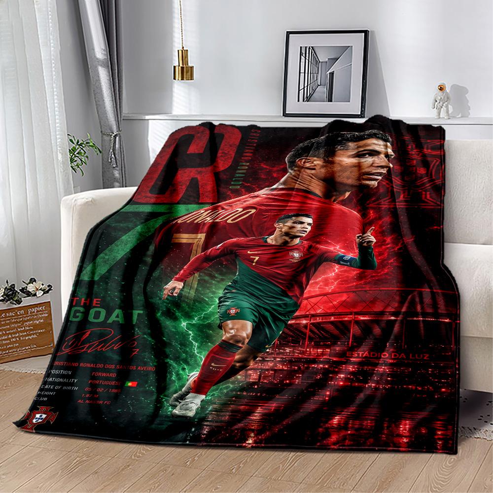 Ronaldo's Portugal Legacy Blanket Ultra-Soft Great for Office Bed Sofa All-Season Use Warmthful Decor Suitable for Gifting Relatives and Friends