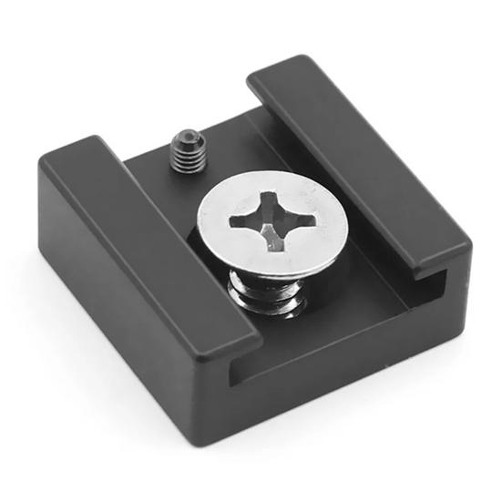 Camera Hot Shoe Mount with 1/4-inch Thread Screw Aluminum Alloy Action Camera Cold Shoe Fixing Bracket Sports Camera Accessory