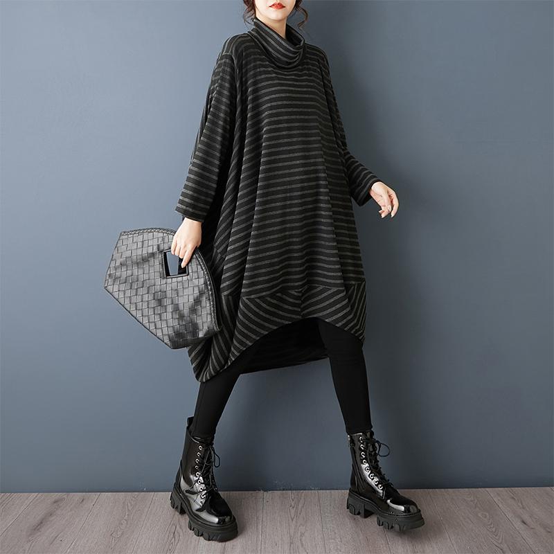 DIMANAF 2026 Spring Plus Size Hoodies Shirt Dress Women Long Sleeve Vintage Lady Loose Tops Pullover Black