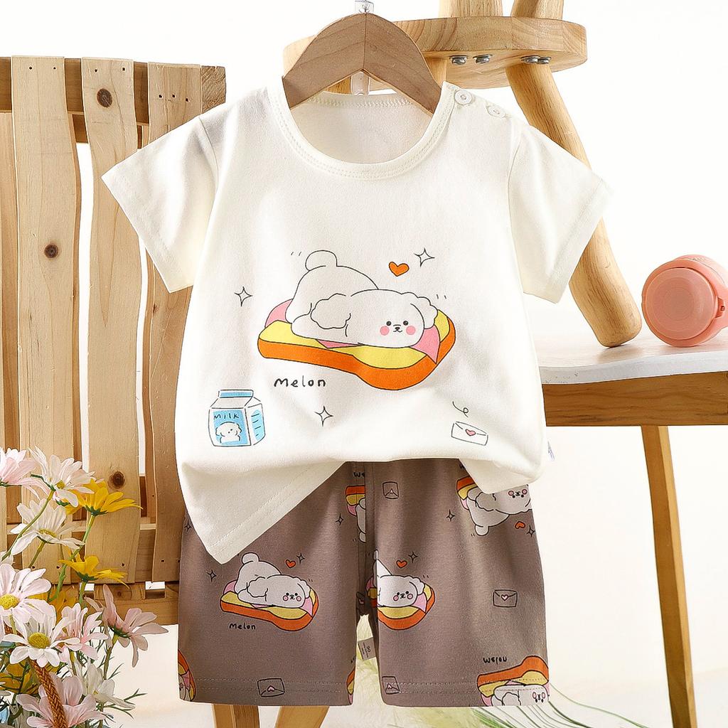 Children's Short-Sleeved Sets for Summer Boys' and Girls' Clothes Lightweight T-shirts for Children's Clothing