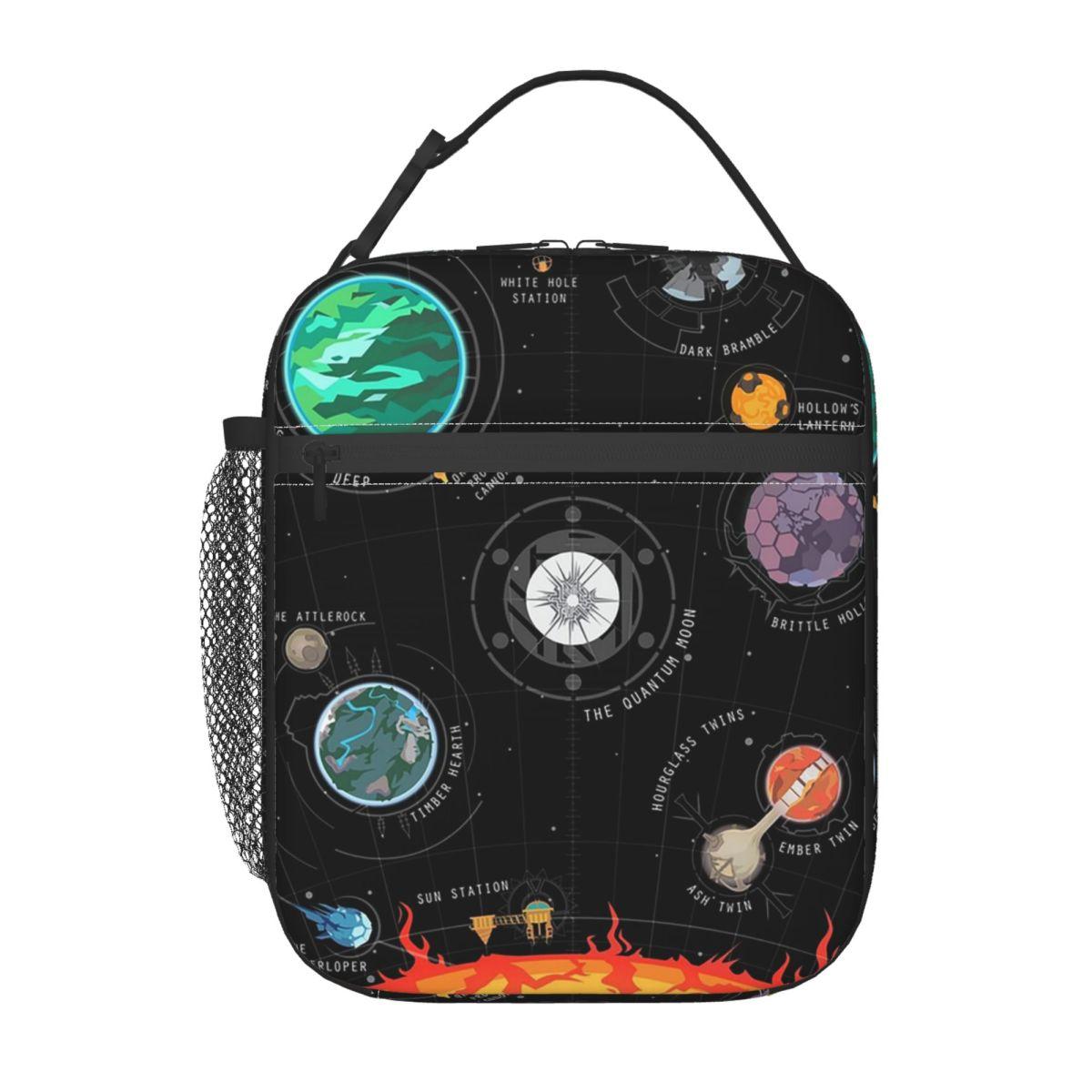 Sac à déjeuner isotherme Système Outer Wilds pour femmes Bureau Glacière Boîte repas thermique Sac fourre-tout Boîtes à lunch portables Contenant One Size