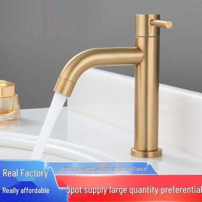 Brushed Gold Stainless Steel Basin Faucet