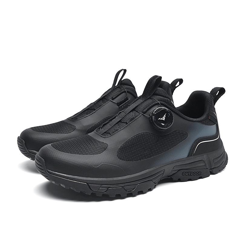 

Men Quick Lace Running Shoes With Rotating Button Closure Sport Walking Sneakers 39
