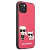 Etui do iPhone 13 mini Karl Lagerfeld Ikonik Karl & Choupette Fuksja