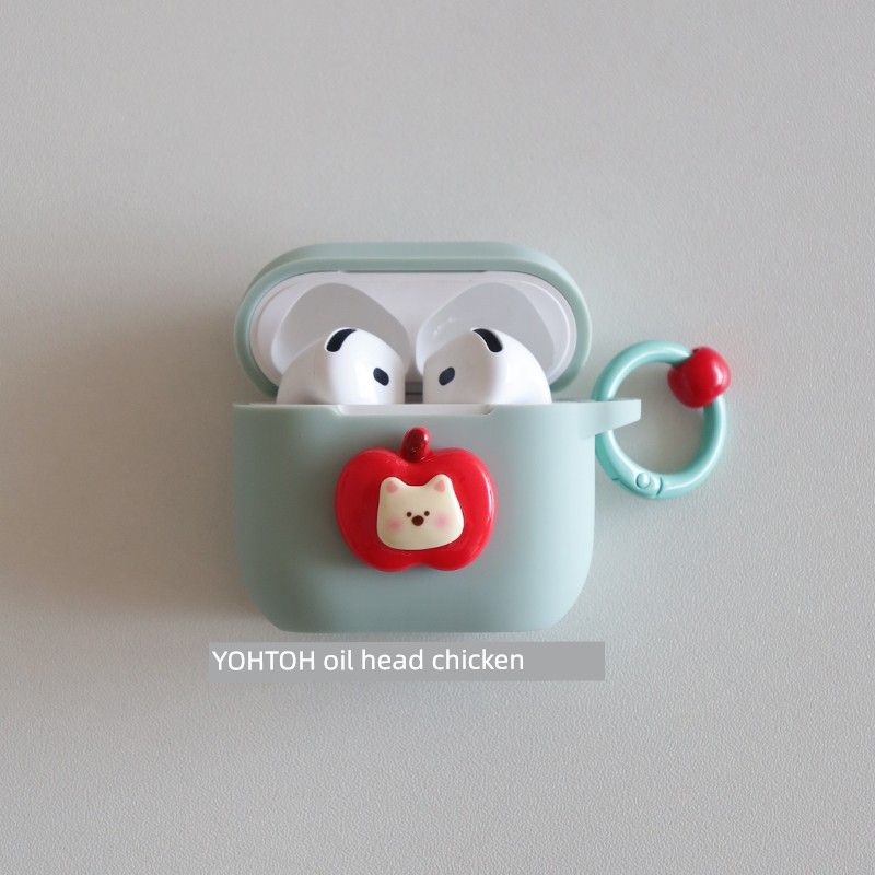 

Generation Earphone Case Airpods4 Wireless Bluetooth Headset Protective Cover 1/2 Generation New Arrival IPod3 One-Piece A2190 Silicone Pro Soft Apple AirPods3 Fog + Circle Hanging Buckle