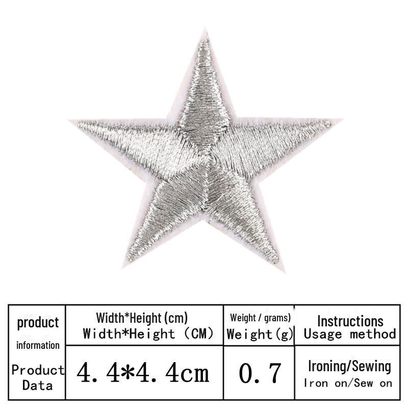 Distintivo de Pano Bordado Estrela de Cinco Pontas