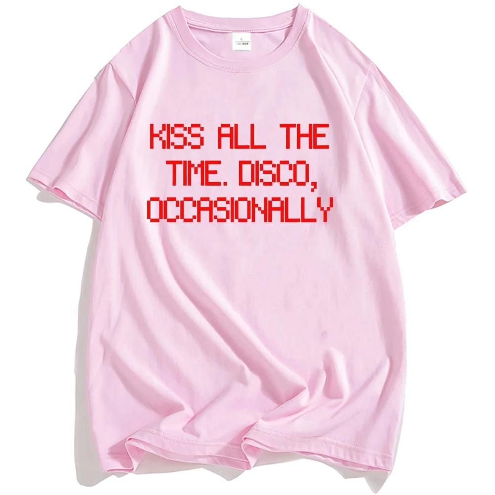 Harry Styles Kiss All the Time Disco Occasionally TShirt Short Sleeve Cotton Crew Neck Mens TShirt Unisex Street TShirt