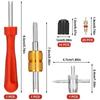 Tyre Valve Remover Valve Repair with Double and Single Head Valve Core, 1 X 4-Way Valve Core Tool, 10 X Tyre Valve Caps, 20 X Valve Core MYY