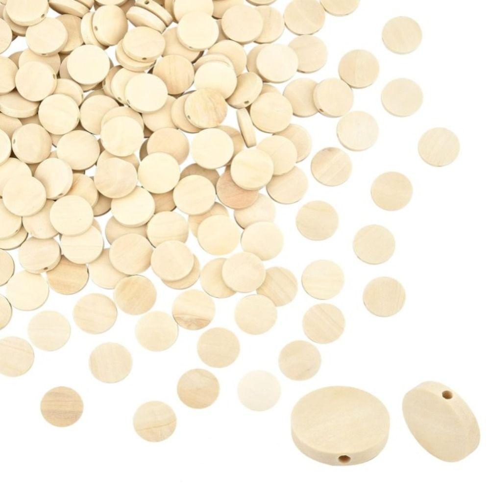 

200шт деревянные необработанные деревянные бусины деревянные круглые монеты свободные бусины для рождественской елки