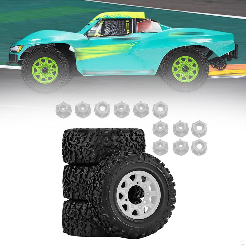 4 Pieces 1/10 RC Truck Wheels and Tires Accessories Spare Parts High Performance Durability Car