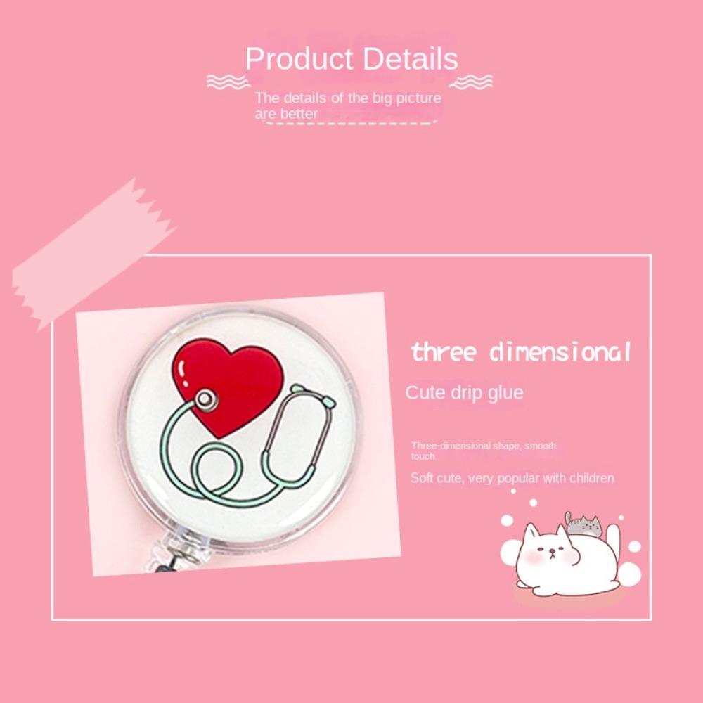 ID Card Accessories Nurse Retractable Badge Reel Cute Retractable Badge Reel  Office Worker