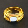 Opal Oval Cut With 925 Sterling Silver Gold Plated Ring For Men's #B350 JL375682047579