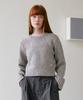 Kimwear (Women) Wool Nep Yarn Crop Crewneck Knit_Gray