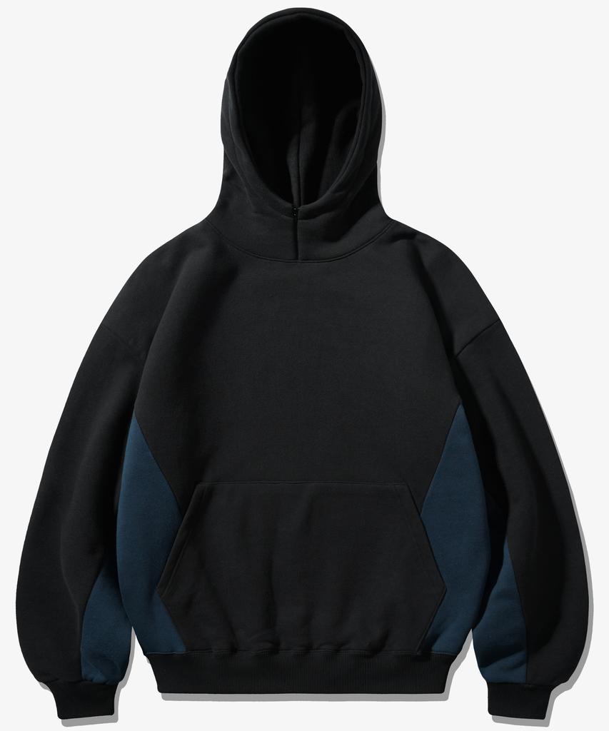 Divide Neck-Up Fleece Hoodie Black Shhd6685