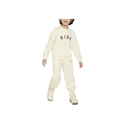 Cozy Letter Round Neck Sweatshirt And Cuffed Pants Casual Sports Set Kids Sets Coconut-Milk FZ9923-113