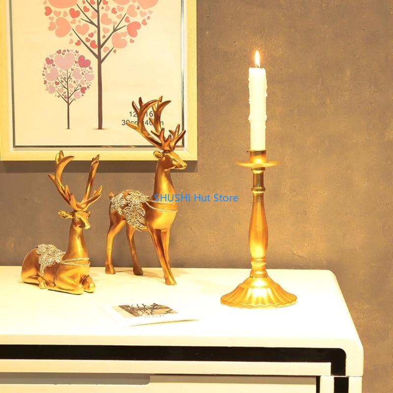 European Retro Metal Holder 1/3/5 Arms Candlestick Ornament D57B