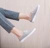 White Women's 2024 Summer Versatile Two-Way Flat Canvas Slip-On Shoes