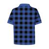 Women's Fashionable and Casual Summer V,neck Patchwork Short,sleeved Plaid Print Top
