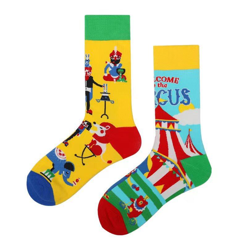 Mandarin Duck Men's and Women's Socks Original AB Trendy Socks Medium High Tube Socks Flower Fruit Animal Cartoon Cotton Socks