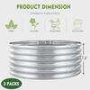 2Pcs 3X3X1.5 Ft Round Galvanized Raised Garden Bed Kit Silver Outdoor Planter Garden Bed Metal Raised Box for Fruits Vegetables