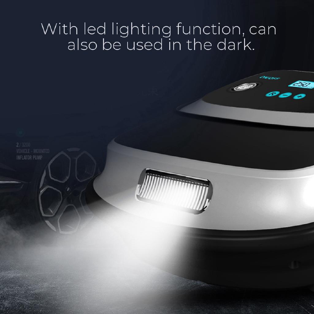 120w DC 12V Portable Car Air Pump Light LED Digital Tire Pump LCD Display Auto Air Compressor Car Motorcycle