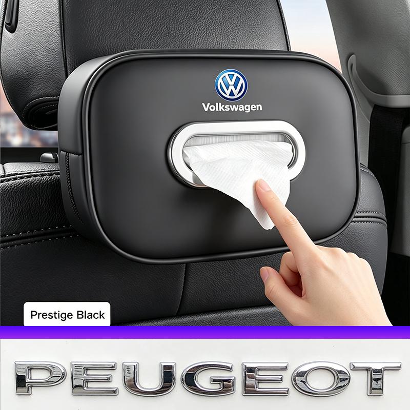High-Capacity Car Interior Tissue Box Kleenex Storage Bag Valve Cap For VW Golf Amarok T5 Phaeton Teramont ID3 Tiguan T-Cross Pa Zl3