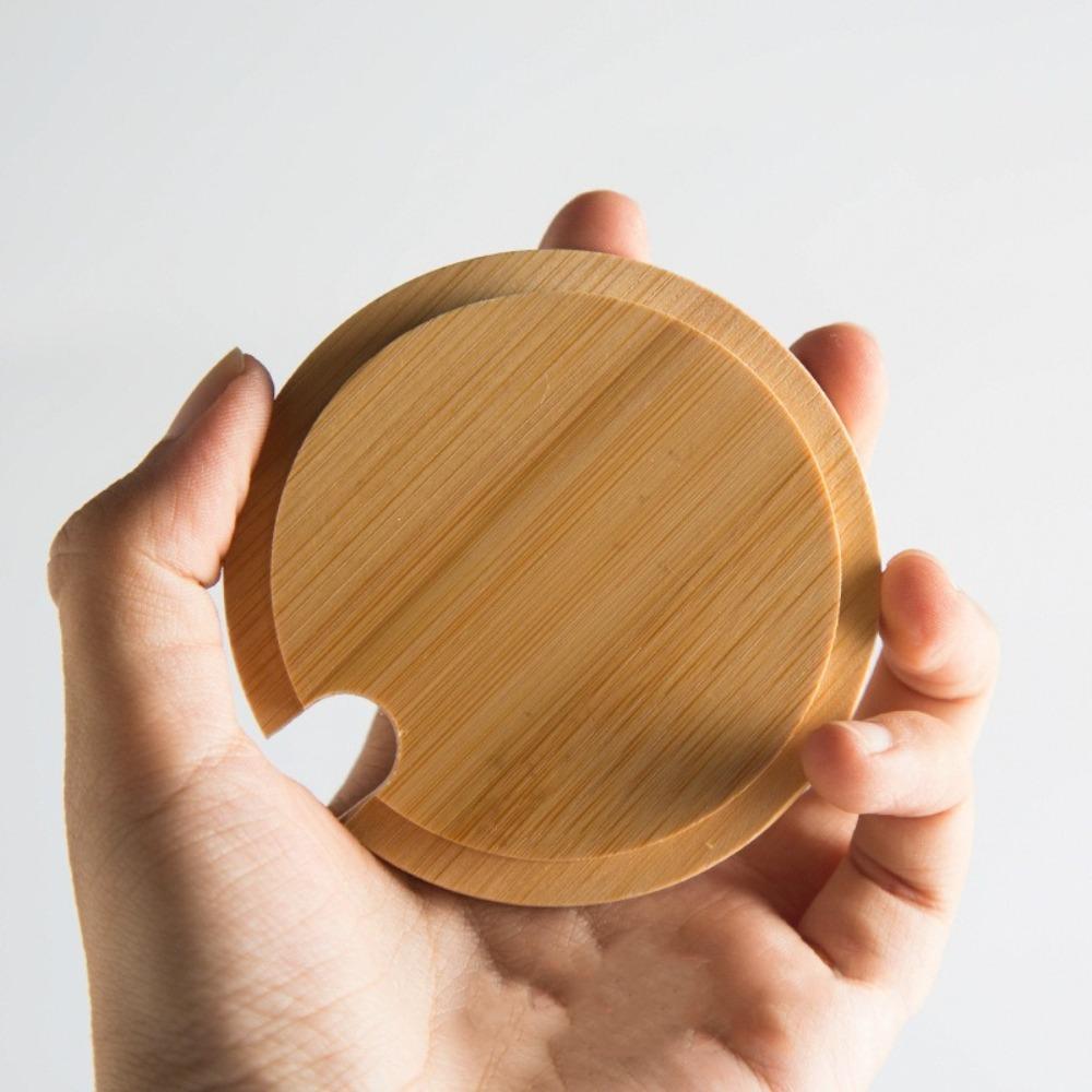 4Pcs Sealed Cup Lids Bamboo Mason Jar Caps Environment Friendly Can Mug Cover  for Bottle