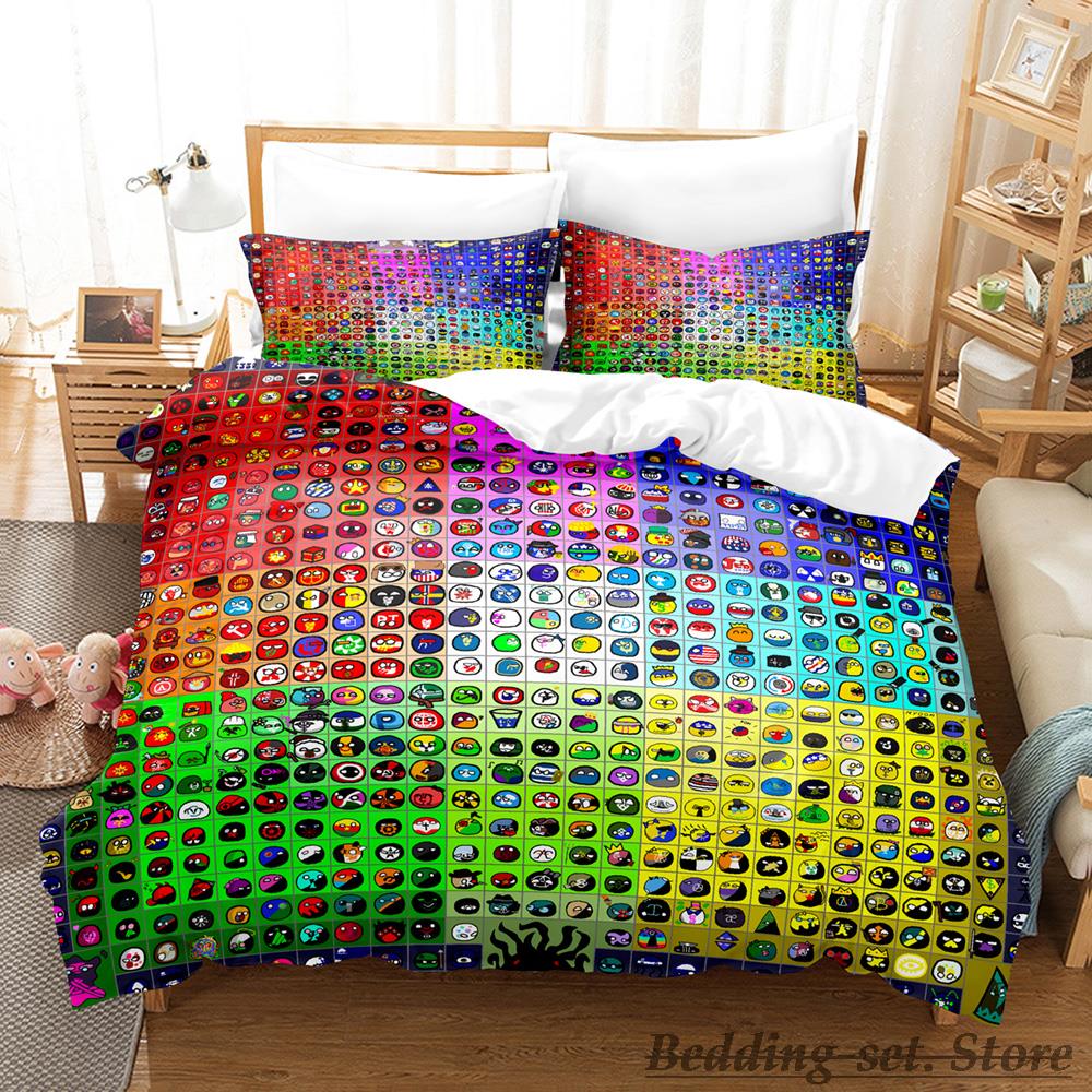 Neues Countryball Polandballs Bettwäsche-Set Einzelbett Twin Full Queen King Size Bettset Aldult Kinderzimmer Bettbezug-Sets Anime