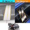 Car TPU/Glossy Mirror Pillar Post Cover Door Trim Window Stickers 4PCS For VW Volkswagen Golf 6 Golf6 2008 2009 2010 2011 2012