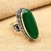 Nádherný prsten s drahokamem zeleného onyxu, ručně vyrobený ze sterlingového stříbra 925, dámský šperk