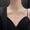 Korean Fashion Zircon Teardrop Necklace - Elegant and Minimalistic Clavicle Jewelry for Women