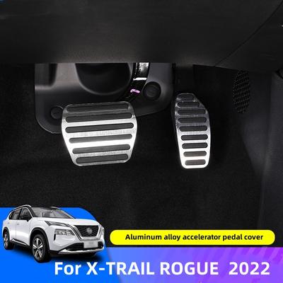 For Nissan X-trail e-POWER T33 Rogue 2022 Accessories Brake Accelerator Pedal Cover Anti-skid Pad Aluminum Alloy Rubber