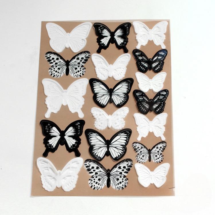 18pcs/lot Black White Butterflies Butterflies 3D PVC Wall Sticker Home DIY Decoration Beautiful Butterfly Living Room for Kids