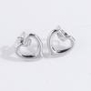 Titanium Steel Does Not Fade, Simple High-end Necklace Women's Fashion Stainless Steel Love Necklace  Stud Earrings Three-piece Set