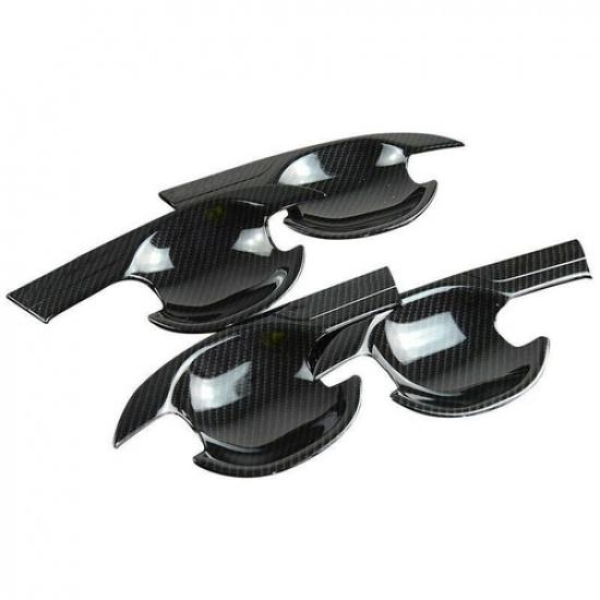 Carbon Fiber 4X Door Handle Bowl Cover Trim For Mitsubishi Outlander 2013-2021