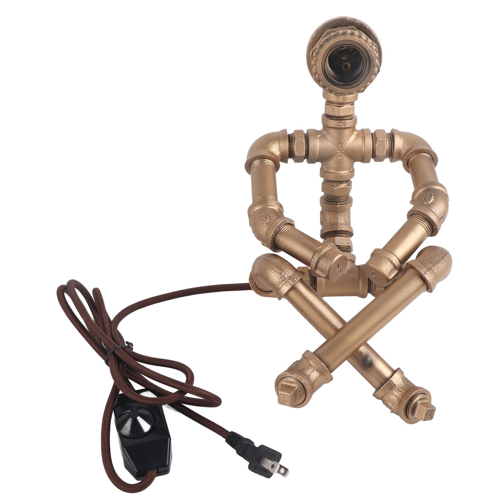 

Ретро настольная лампа уникальная труба робот форма E27 изысканная винтажная настольная лампа для дома гостиная кафе