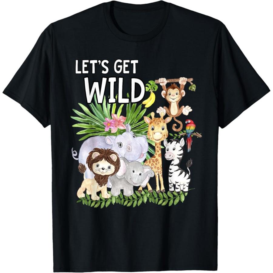 Let s Get Wild Zoo Animals Safari Party A Day At The Zoo T-Shirt XXXXXL чёрный
