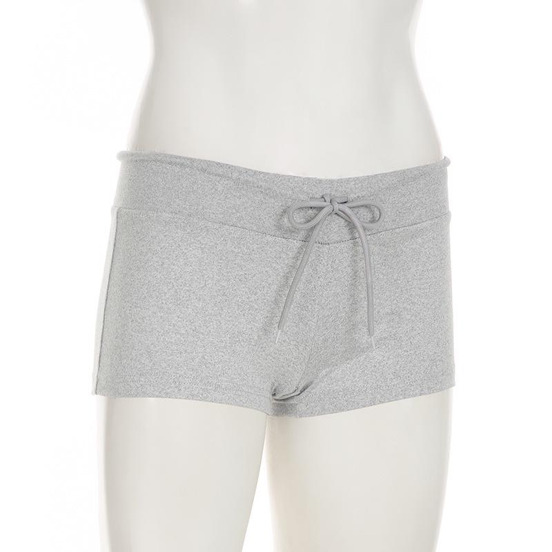 European & American Sexy Low-Waist Lace-Up Yoga Shorts: Athletic, Casual Fit