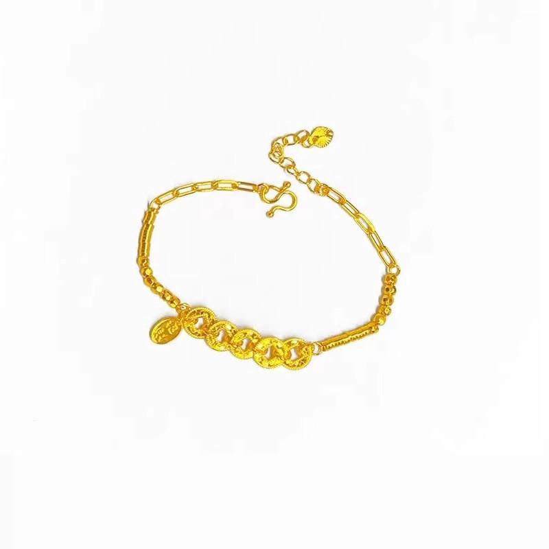 Shui Bing Bing Five Emperor Coins Blessing Bracelet for Women, Elegant New Chinese Lucky Bracelet, Minimalist and Exquisite