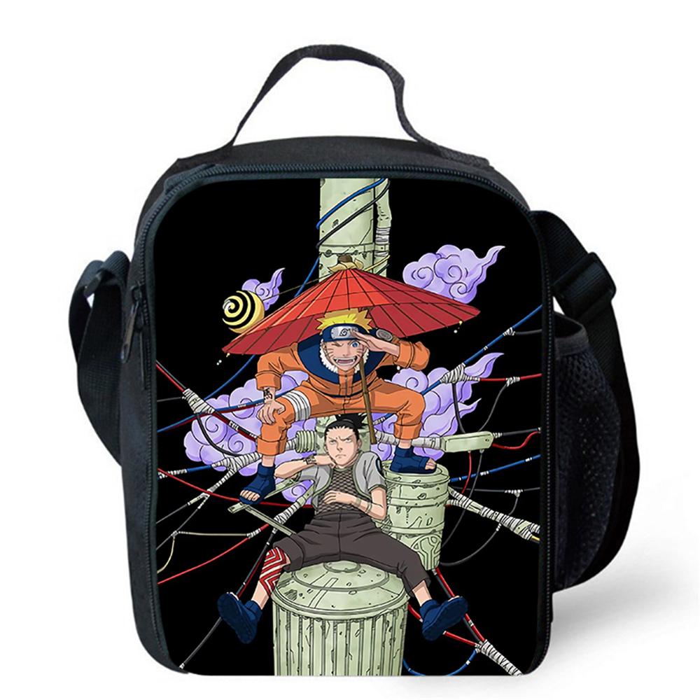 NARUTO Anime Cartoon Kids Insulated Thermal Lunch Bag, Lightweight Portable Children Picnic Tote Bag for Boys & Girls Age 5-11