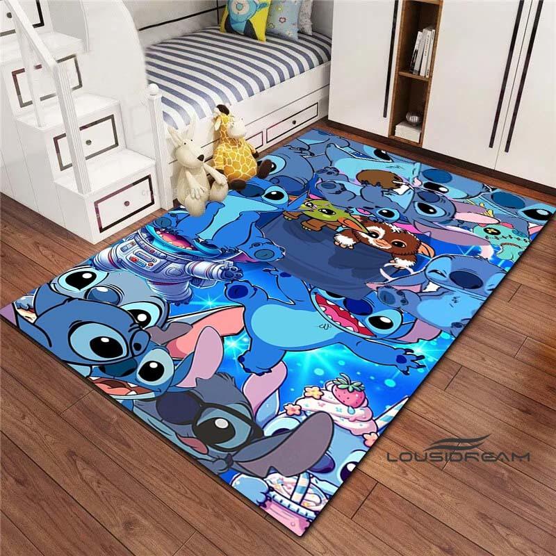 Tappeto Lilo & Stitch con Stampa Cartone Animato – Tappetino per Camera da Letto e Soggiorno / Tappeto Decorativo per Casa Antiscivolo di Grandi Dimensioni