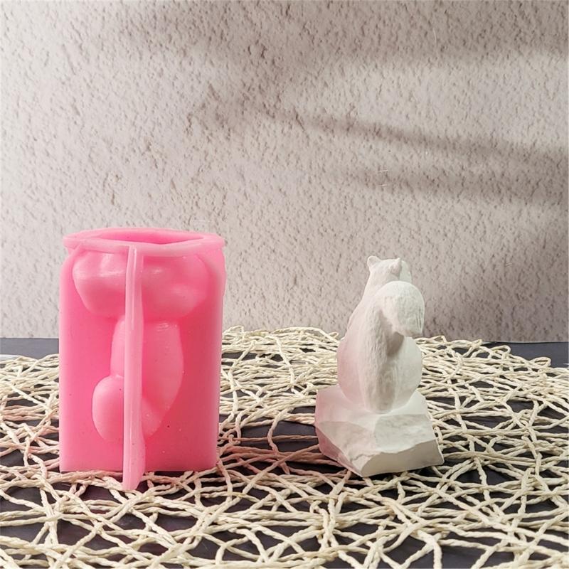 Easy To Clean Silicone Candle Molds Fondant Moulds Squirrel Shape Resin Project Moulds Silicone Texture for Candle