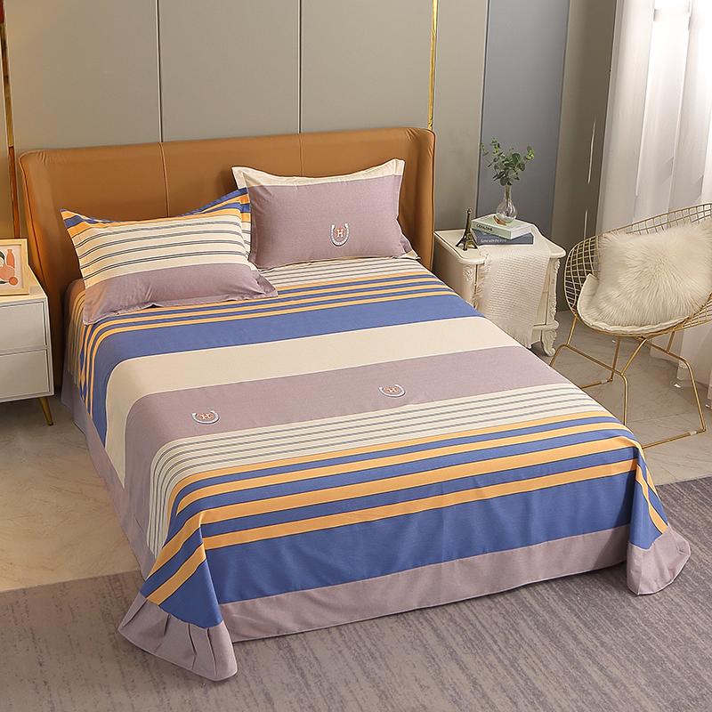 Vintage Geometric Pattern Bed Sheet Set 100% Cotton Luxury Classic Bedspread with 2 Pillowcases Queen King Size Bedding Set