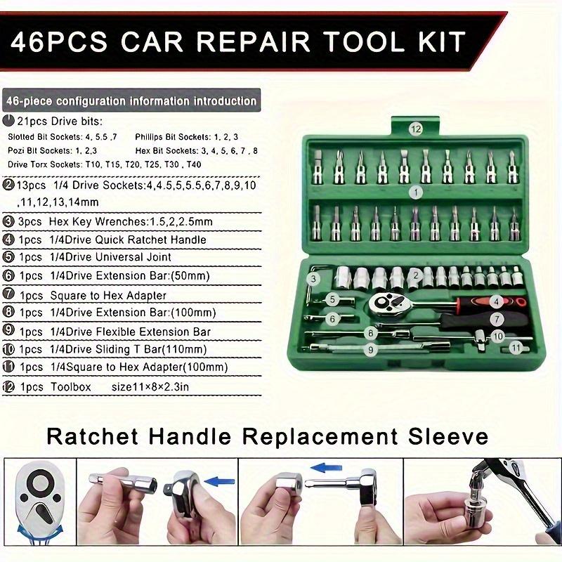 46-piece Socket Wrench Set Automobile and Motorcycle Set Household Hardware Combination Toolbox